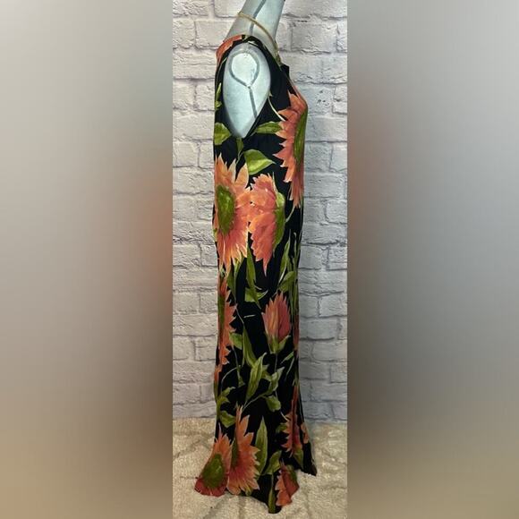 Vintage Ronni Nicole Black and Green Sleeveless Sundress - Picture 2 of 9